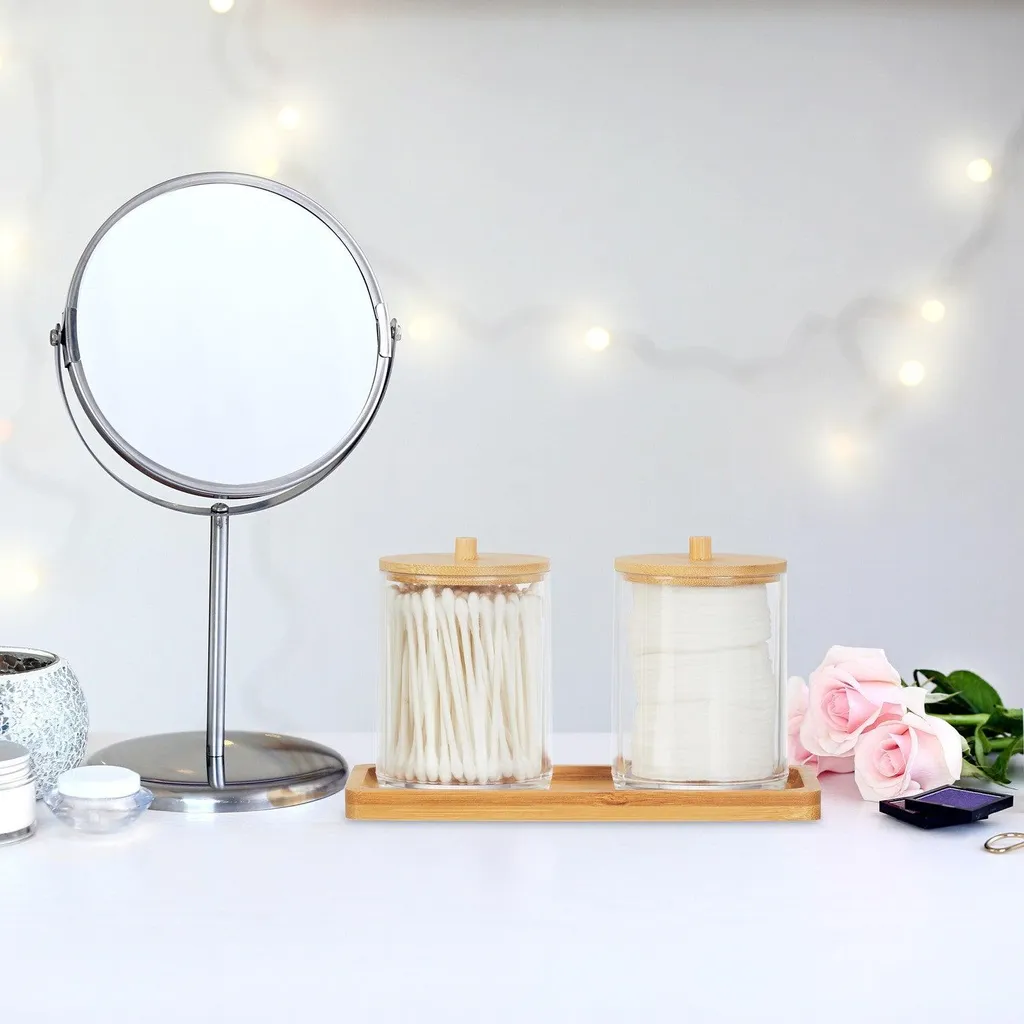Contenitore Bagno con Coperchio in Bambù Naturale | Organizer Eco-Friendly
