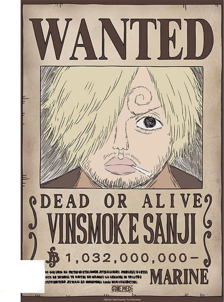 Poster One Piece Wanted Sanji Wano 38x52cm Image du produit 