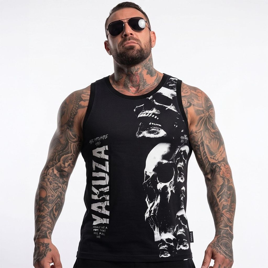 Yakuza Herren Rope Time Slim Tanktop, Schwarz, XXL