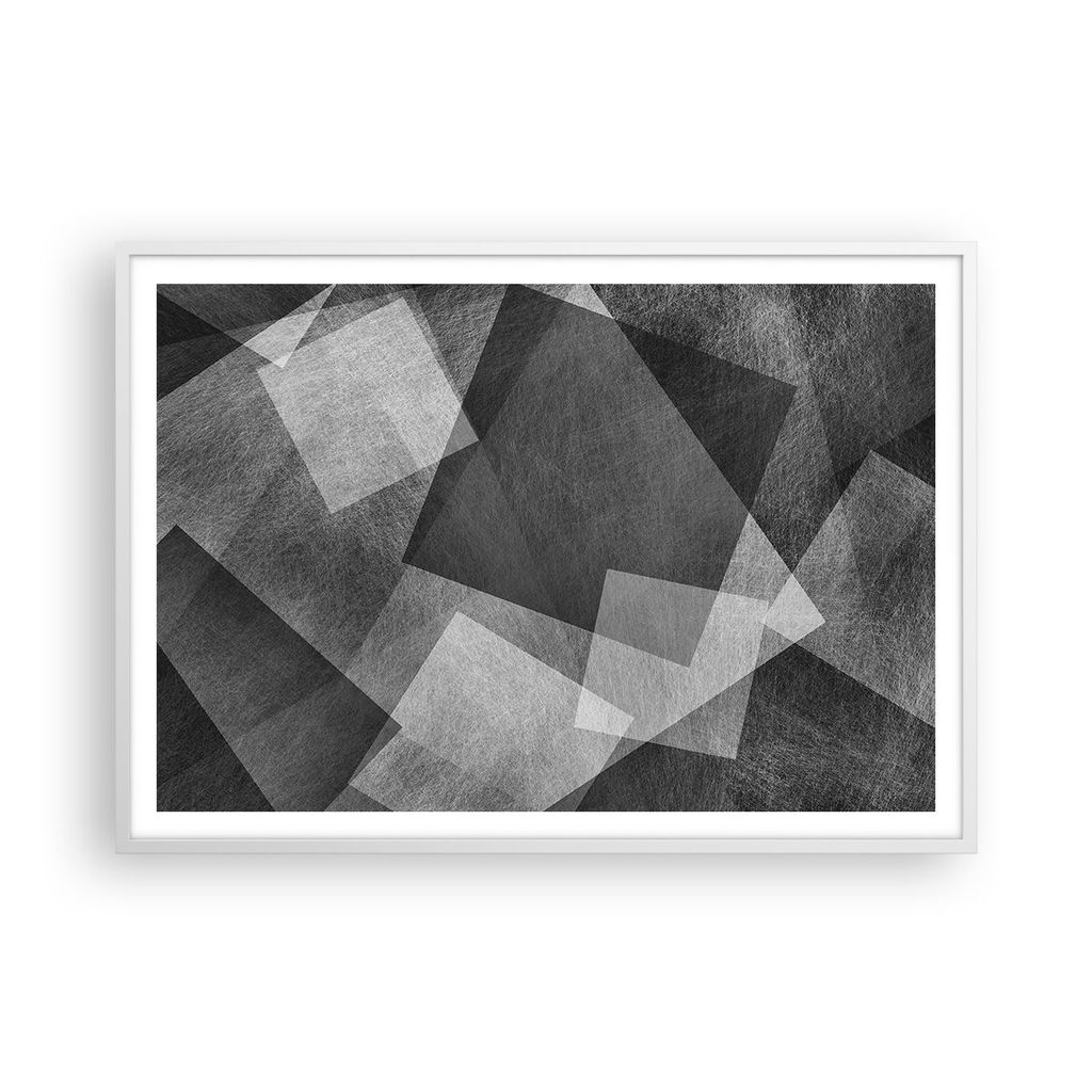 Gerahmtes Poster - Weißer Rahmen - Abstraktion modern - 100x70 cm - Wand Bild - Wanddeko - Wandbilder - Kunstposter - Wandposter - Bilderrahmen - ...