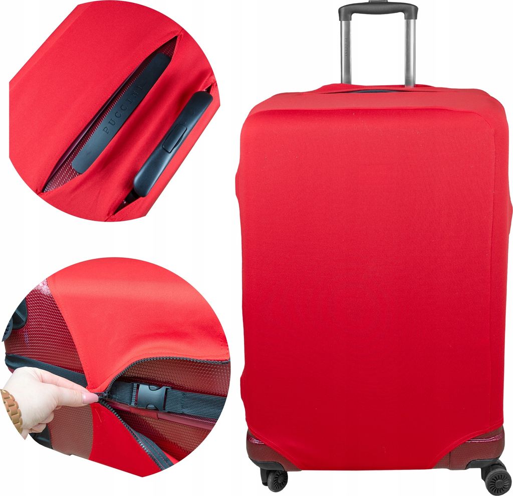 Sillar Kofferschutzhülle Größe L Rot – Schutzbezug für Reisekoffer 67–73 cm
