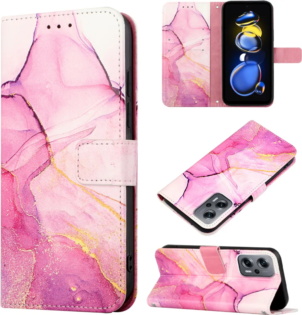 Custodia Poco X4 GT 5G Marmo Rosa: Cover Libro per Mamme Smart - 1