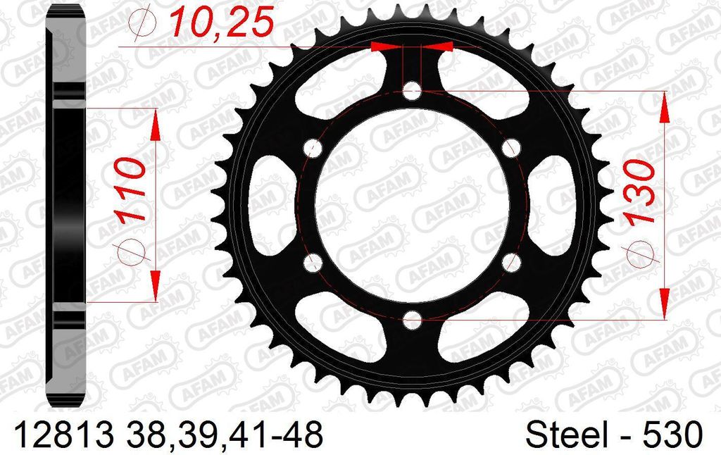 AFAM Standard Stahlritzel hinten 12813 - 530