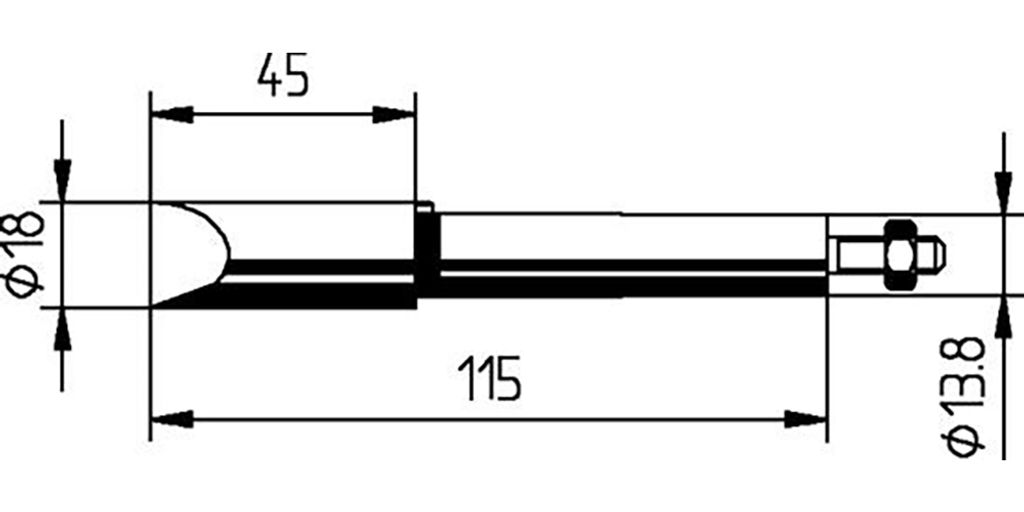 Lötspitze Serie 202 meißelförmig,vern.B.18mm 0202 MZ/SB ERSA