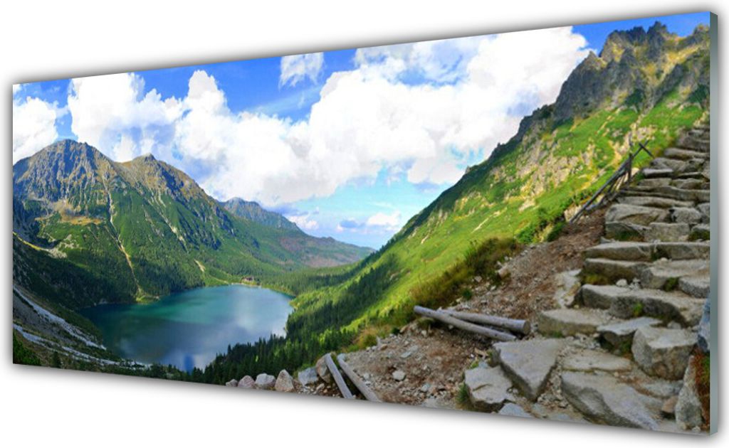 Küchenrückwand aus Glas 125x50cm Spritzschutz Gebirge Landschaft