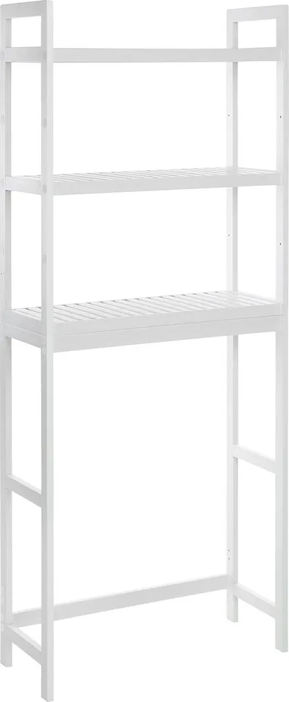 Étagère de toilettes à 3 niveaux blanche - Meuble WC compact de 160cm