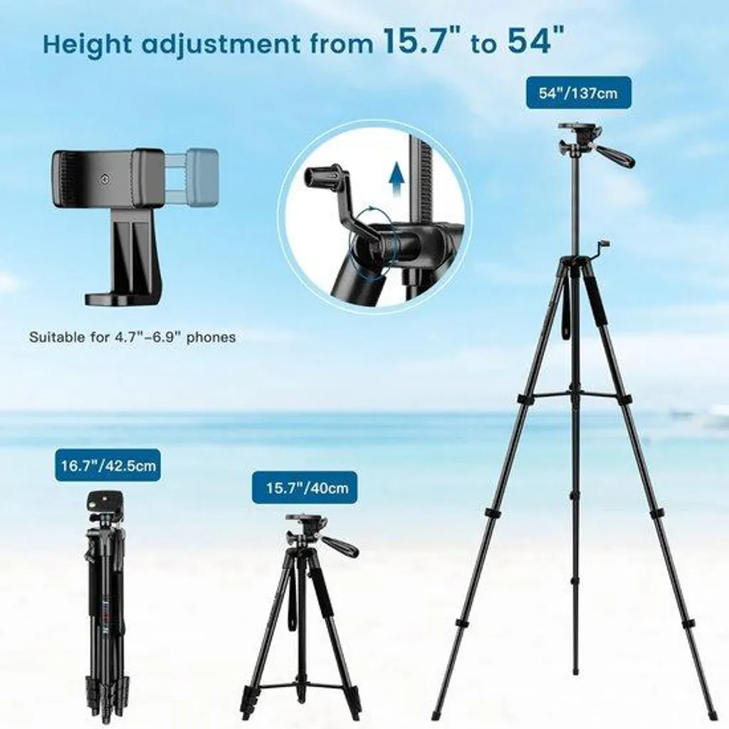 Trépied Télescope en Aluminium 137 cm avec Télécommande Bluetooth iOS