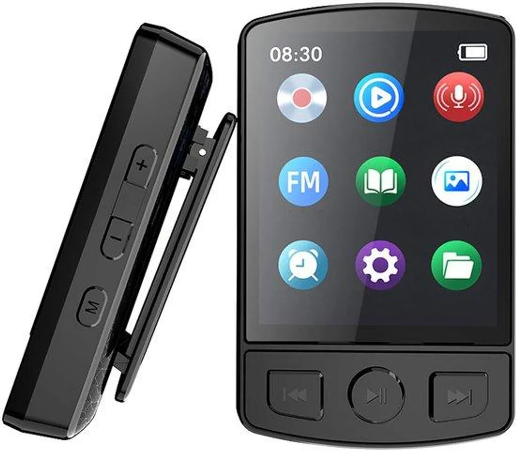 Lecteur MP3 Bluetooth pour sport avec haut-parleur et radio FM noire
