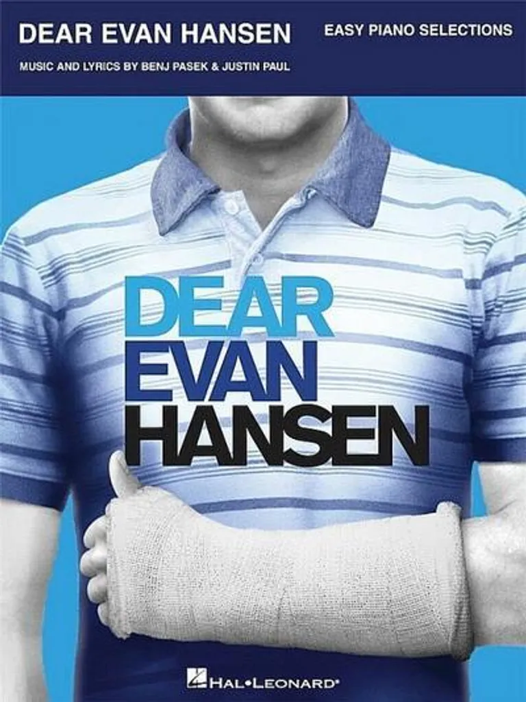 Livre de Partitions Dear Evan Hansen Piano Facile avec Paroles Incluses