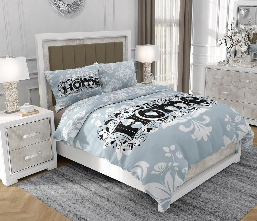 Bettwäsche 160x200 cm + 2x70x80 cm, 3-teilig, 100% Baumwolle, Satin, Reißverschluss, Bunt - SOVIO | So.9060