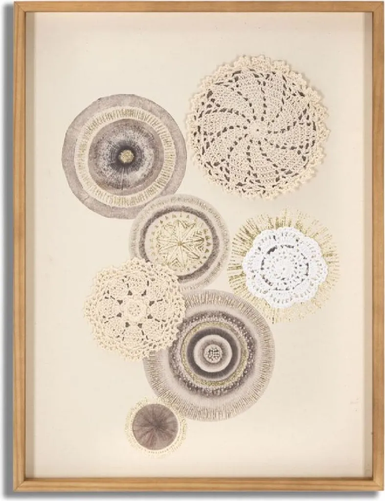 Tableau Mural Crème Circly 45x60 cm pour une Ambiance Zen et Chic