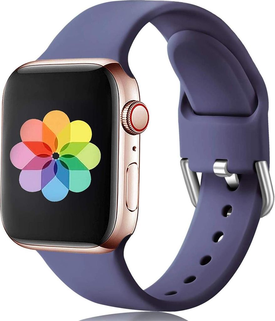 Conie Ersatz Armband passend für die Apple Watch 1 2 3 4 5 6 7 8 9 10 SE 38mm 40mm 41mm 42mm Größe S Universal Material TPU Silikon Premium Spor...