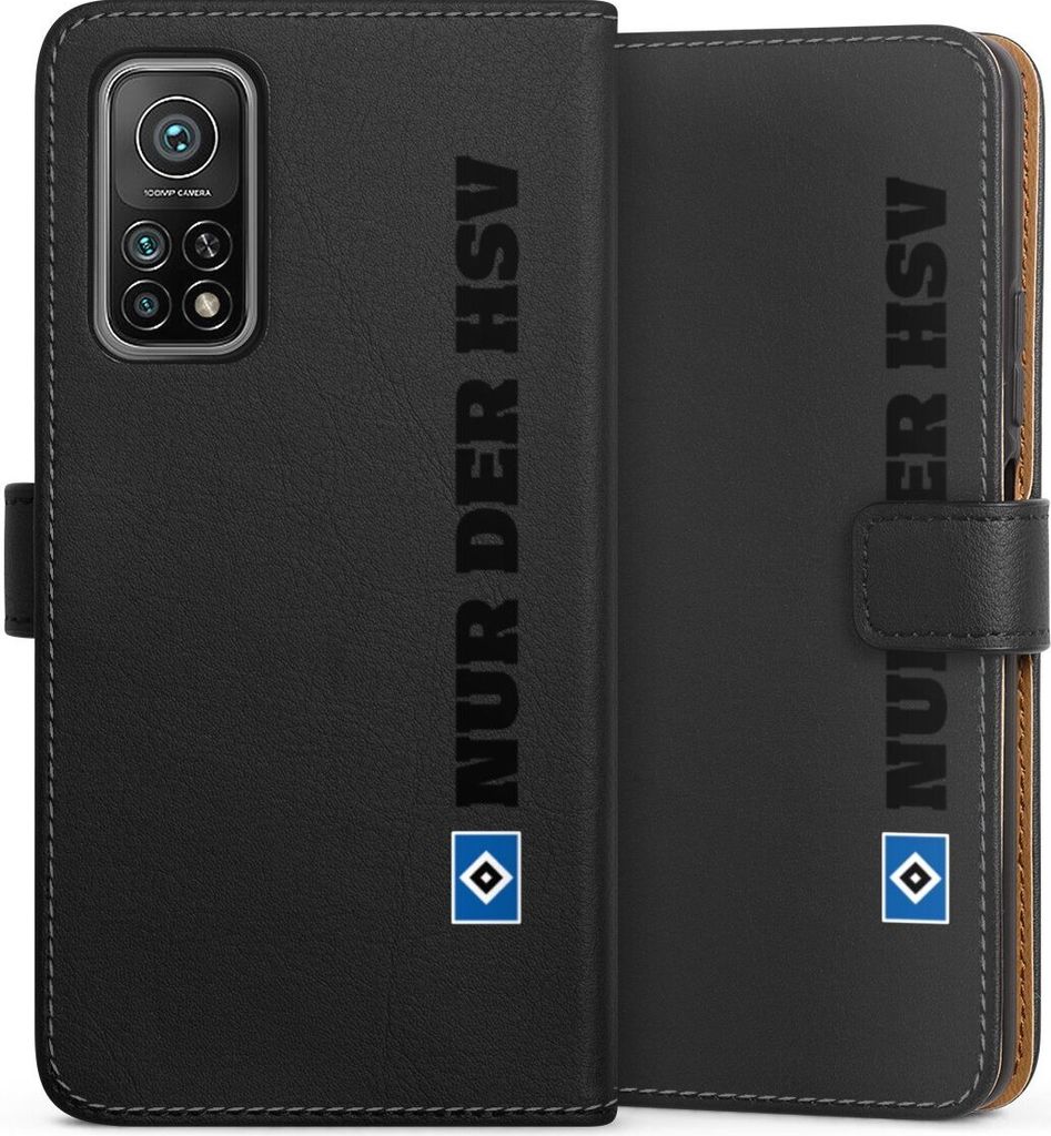 DeinDesign Klapphülle für Xiaomi Mi 10T Pro 5G Handytasche Lederhülle Tasche HSV Hamburger SV transparent