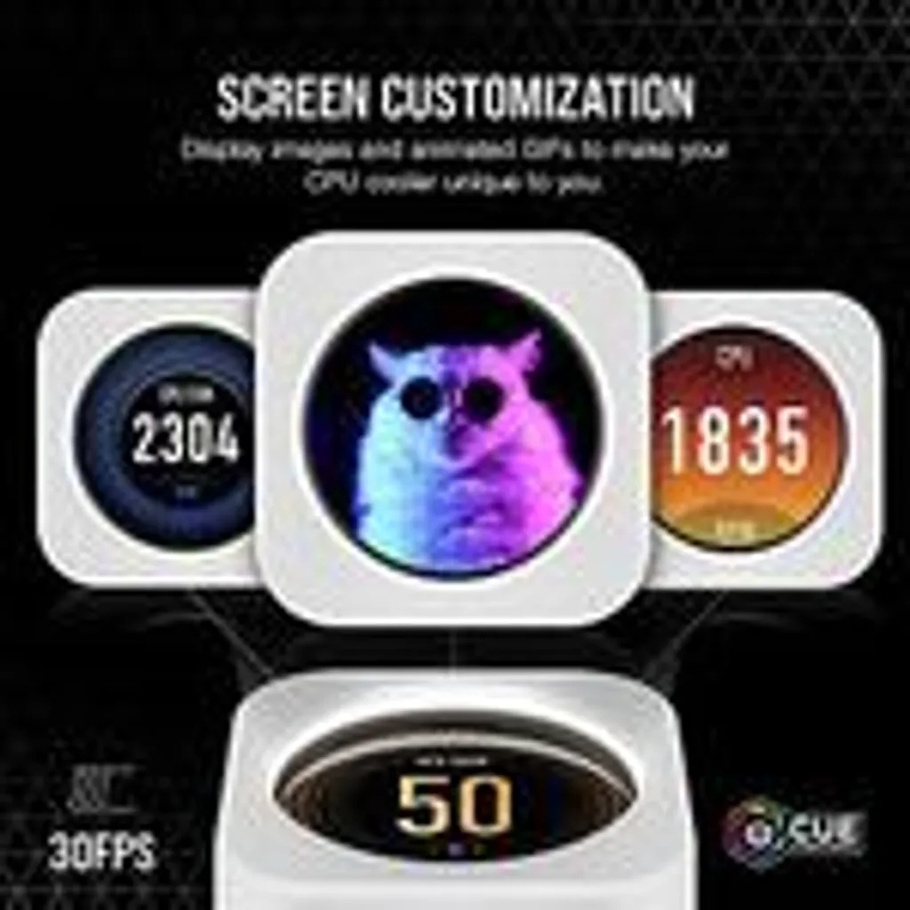 Écran LCD Personnalisable Corsair iCUE ELITE Kit d'Évolution Blanc PC - 8