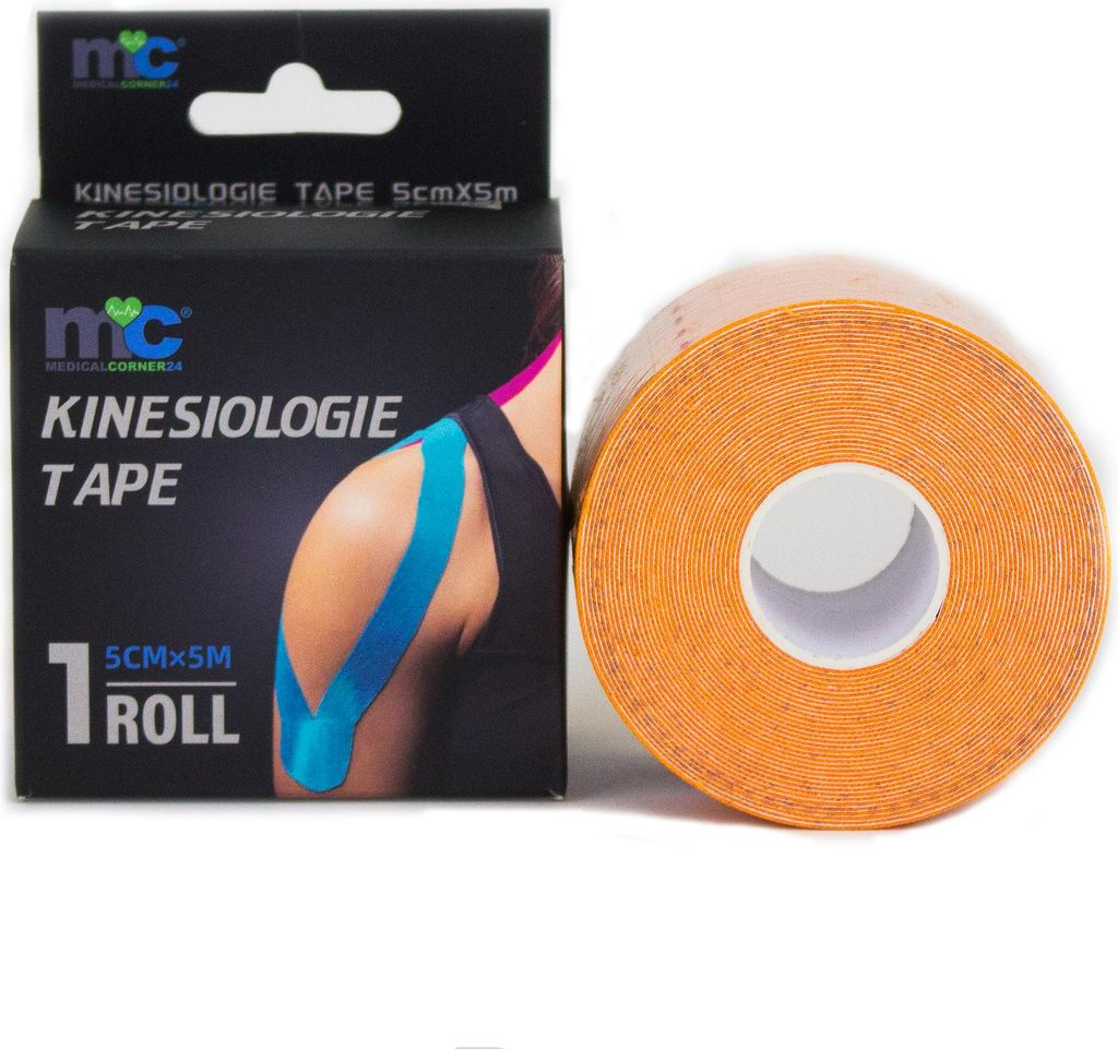 Medicalcorner24 Power Kinesiologie Tape orange 5 cm x 5 m