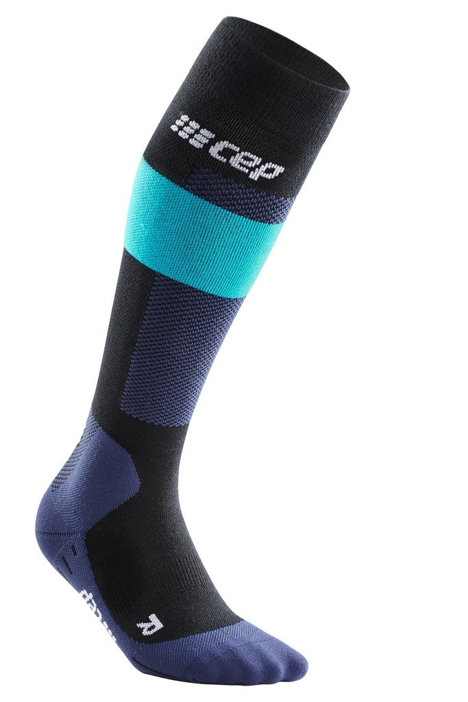 CEP merino socks, skiing, tall, v2,women blue II