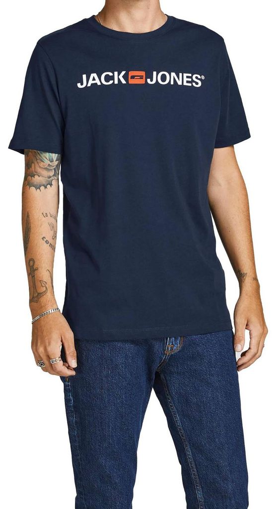 Jack & Jones T-Shirt Herren JJECORP LOGO TEE SS CREW NECK 3PKMP NOOS schwarz/weiß/blau M