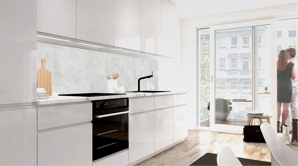 Selbstklebende Küchenrückwand Spritzschutz, Matt Optik, Versteift, für alle Untergründe, 1,8 mm Rückwand für die Küche, Beton 60 x 400 cm