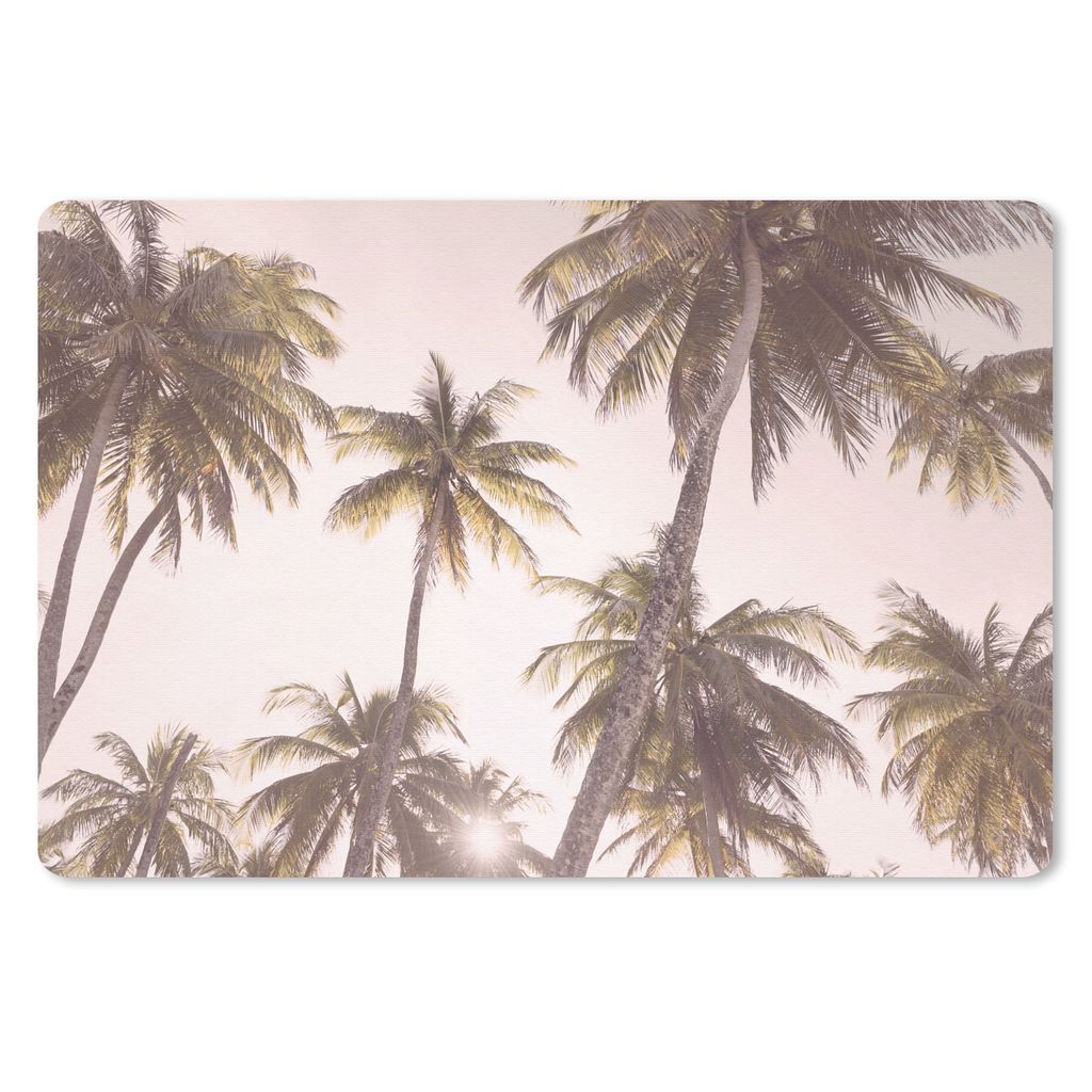MuchoWow Schreibtischunterlage Palmen - Grün - Sonne - Natur 60x40 cm - XXL Mauspad - Großes Mauspad