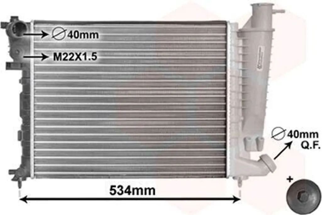 Radiateur Van Wezel pour entretien moteur Citroen ZX et Peugeot 306 SL