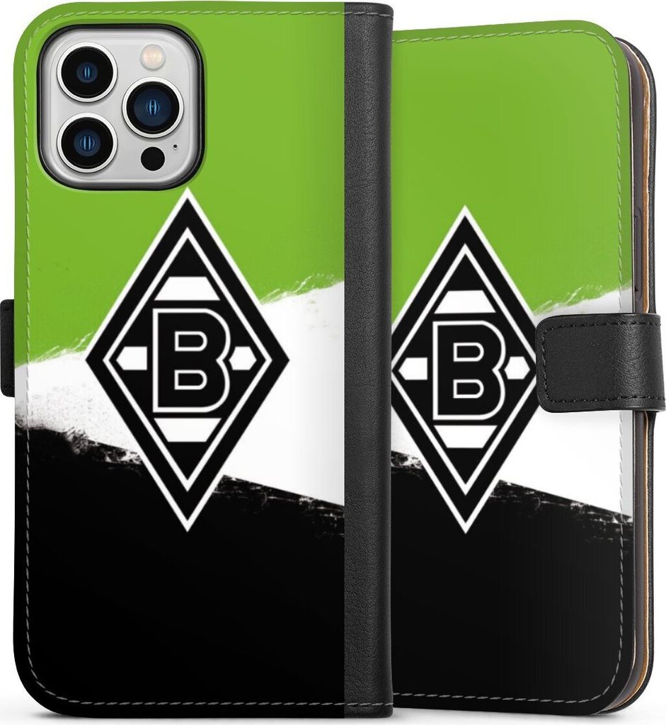 DeinDesign Klapphülle für Apple iPhone 13 Pro Max Handytasche Lederhülle Tasche Borussia Mönchengladbach Offizielles Lizenzprodukt BMG