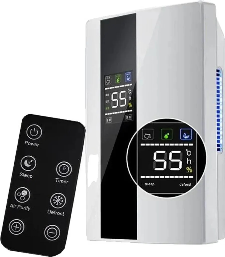Deumidificatore Silenzioso per la Casa - Purificatore Aria 220V con Telecomando