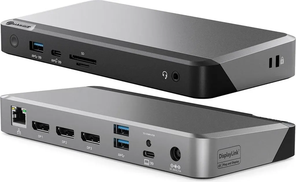 Station d'accueil ALOGIC DX3 pour 3 écrans 4K, Idéal Télétravail USB-C