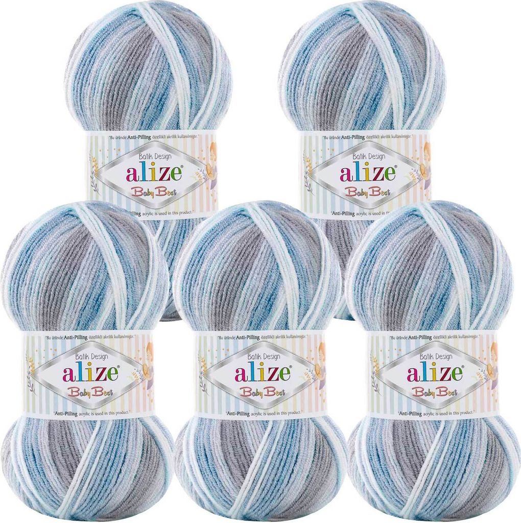 500g Baby Wolle Strickgarn ALIZE Baby Best Batik Antipilling, unterschiedliche Farben