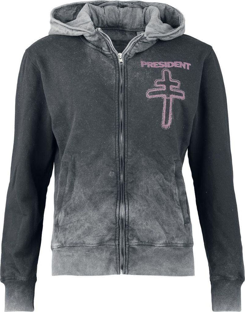 President Kapuzenjacke Damen Release grau Band-Merch, Bands 100% Baumwolle XL