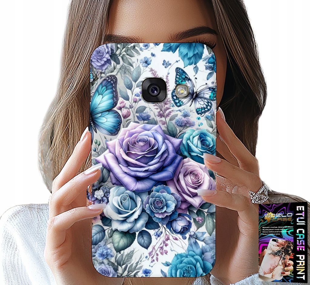 Fall Für Samsung A5 2017 - Florale Rose Muster Fall + Glas