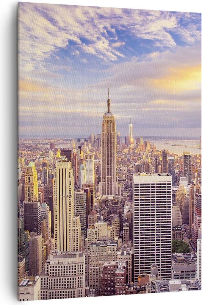 Bild auf Leinwand - Leinwandbild - Einteilig - New York Stadt - 70x100cm - Wand Bild - Wanddeko - Wandbilder - Leinwanddruck - Kunstdruck - Wanddek...