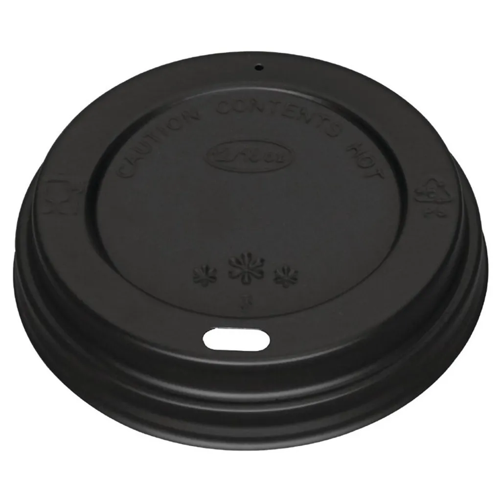 Couvercle recyclable noir Fiesta anti-fuite pour gobelet 340-455 ml