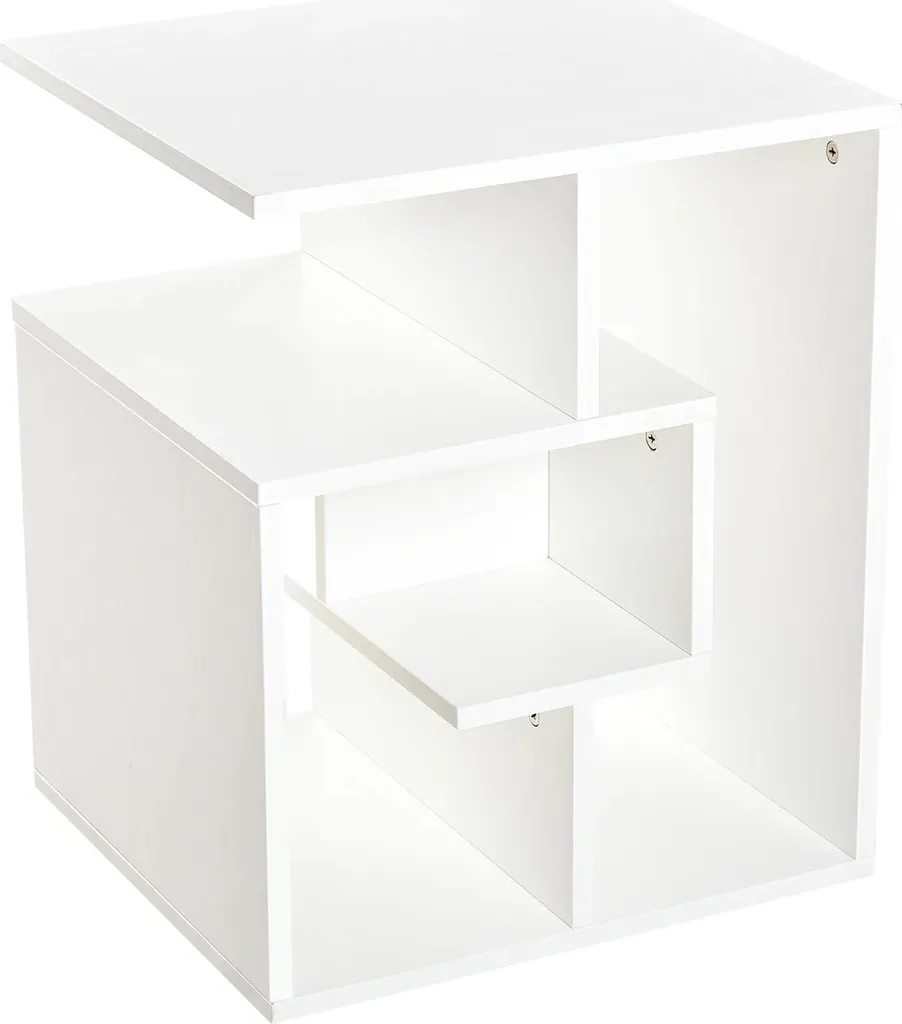 Table basse pour plateau télé - Meuble de salon blanc gain de place - 2