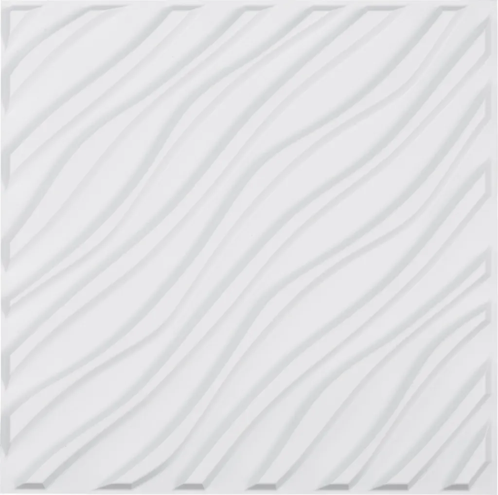Revêtement Mural 3D en PVC Blanc Mat - Plaques Décoratives 50x50 cm