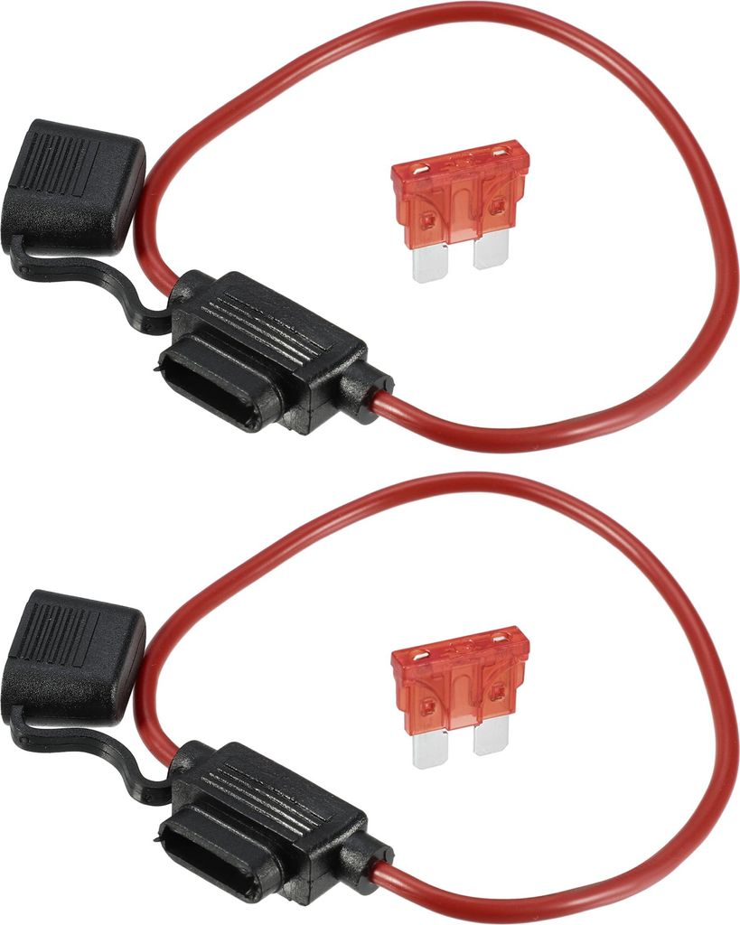 10A Standard Blade Style Sicherung 12AWG Sicherungshalter Wasserdichter 12 Gauge Sicherungshalter Blade Style Inline Sicherungshalter Metall Schwarz