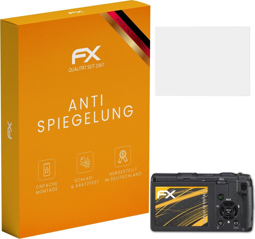atFoliX FX-Antireflex 3x Schutzfolie kompatibel mit Ricoh GR DIGITAL II Displayfolie