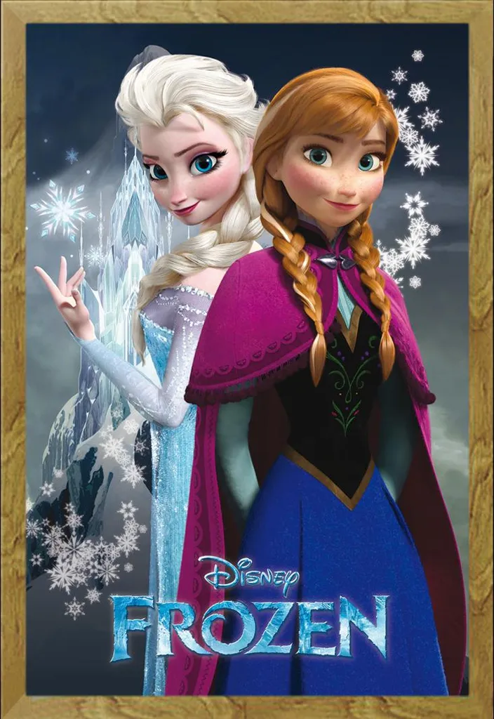 Poster Frozen Anna ed Elsa con Cornice Shinsuke Rovere 61x91,5 cm