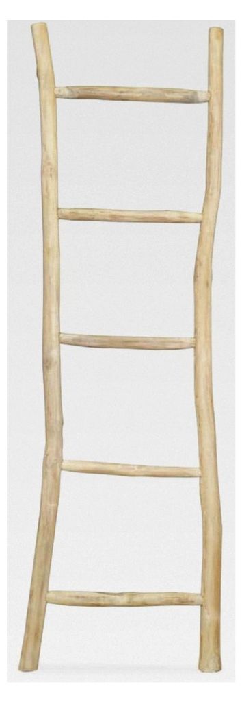 Teak Handtuchleiter als Handtuchhalter und Dekoleiter