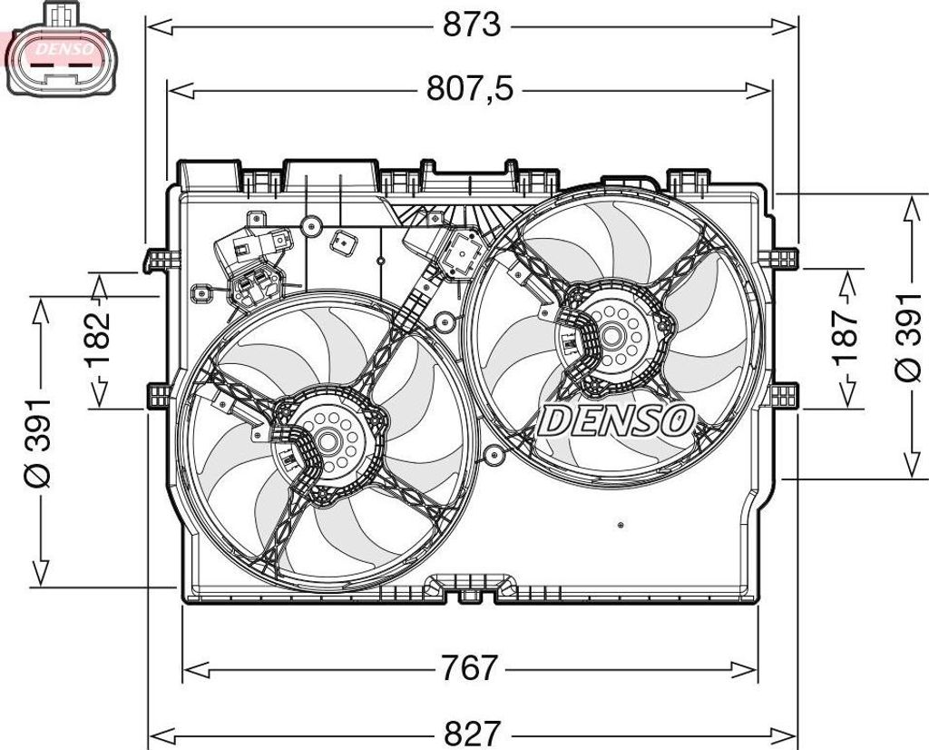 DENSO DER09310 Lüfter Motorkühlung Kühlerlüfter für FIAT Ducato Kastenwagen (250, 290) Wasserkühler