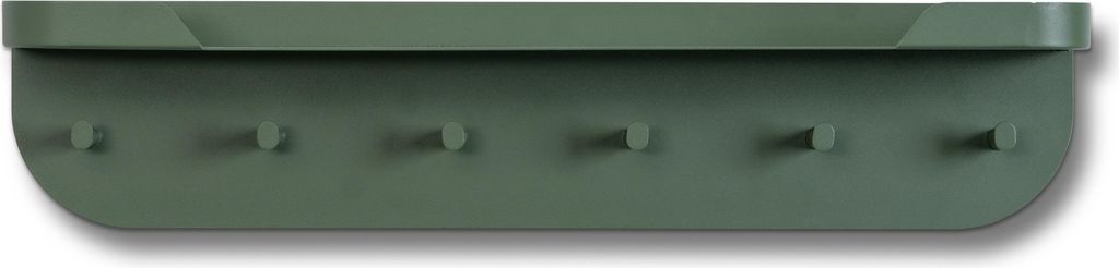 Wandgarderobe >Jil< in grün, Metall - 70x15x12cm (BxHxT)