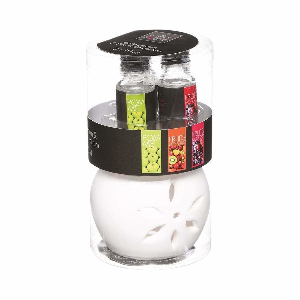 Atmosphera Créateur d'intérieur Duftlampe mit Duftöle Set Keramik weiß 8 cm x 8,5 cm x 7,5 cm