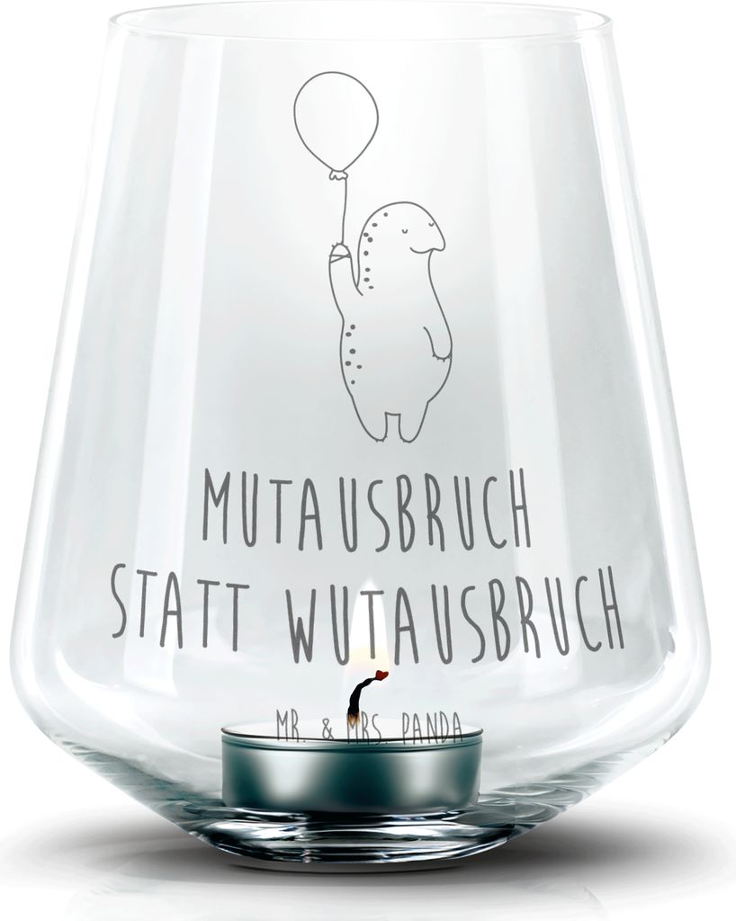 Mr. & Mrs. Panda Laterne Schildkröte Luftballon - Transparent - Geschenk, Mut, Kerzenhalter, Motivation, Teelichthalter, Schildkröten, glas, Wind...
