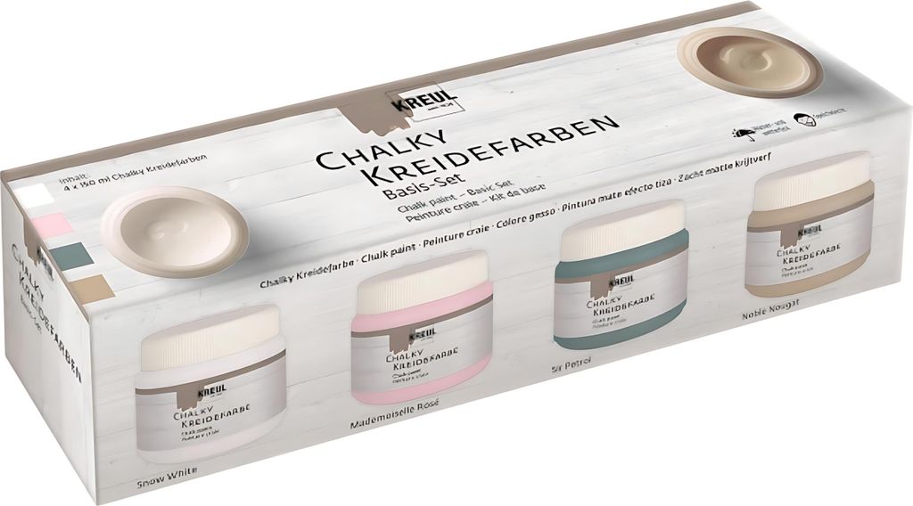 KREUL Kreidefarbe Chalky Basis Set 4 x 150 ml