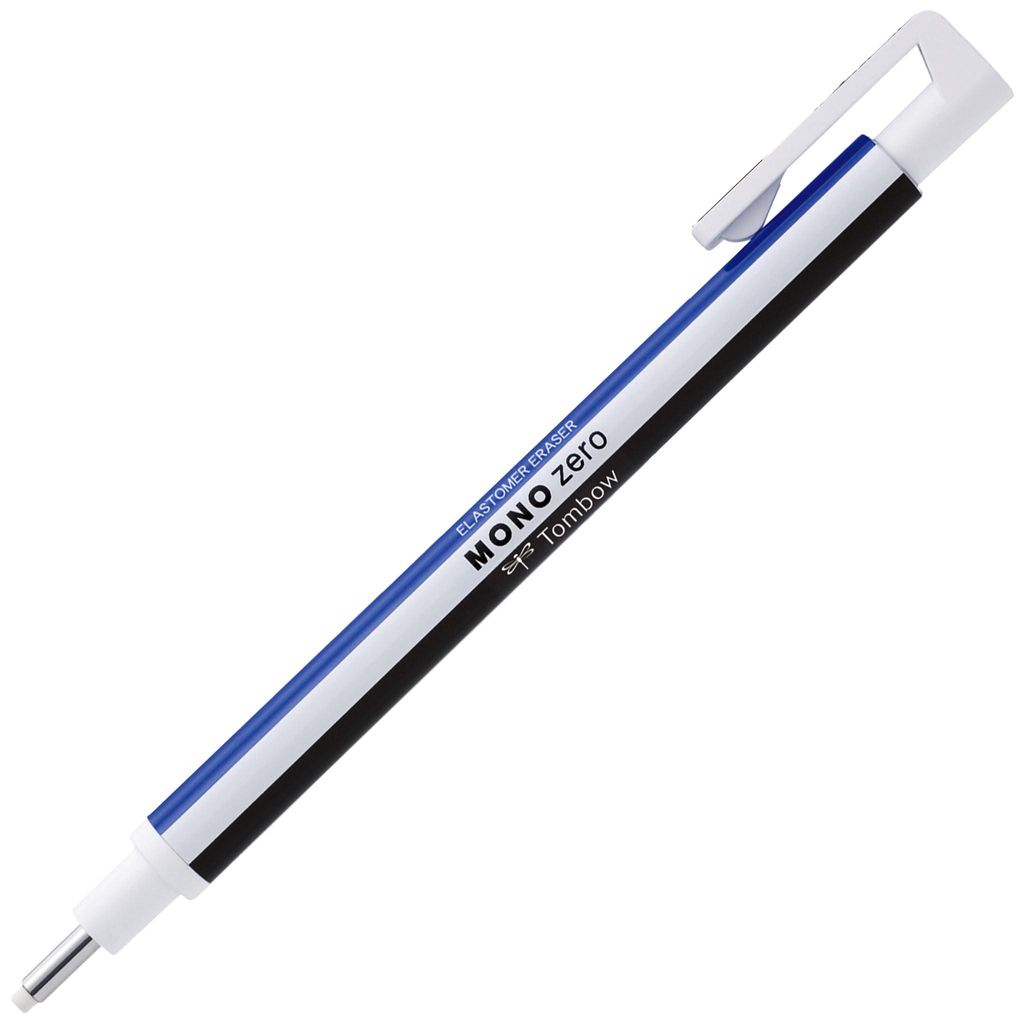 Tombow EH-KURMONO zero classic, ronde punt, wit/blauw/zwart Productafbeelding 