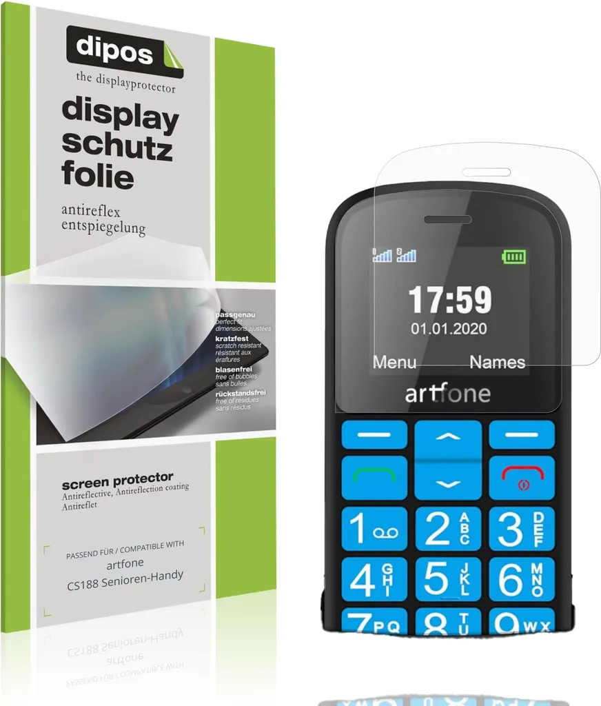 4x dipos Antireflex per artfone CS188 - Protezione Vista e Schermo