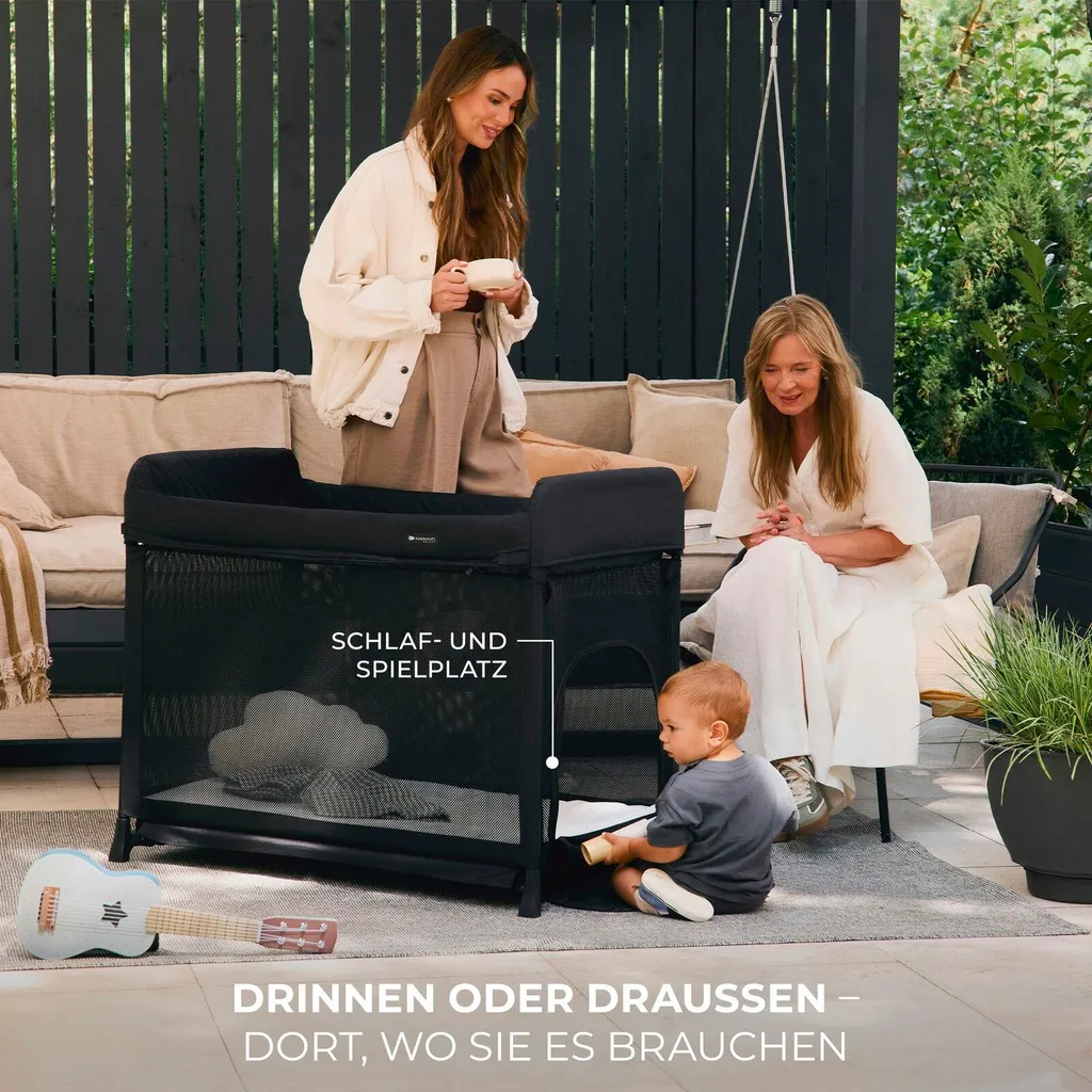 Lit de voyage Moon Dream Kinderkraft Select Noir avec matelas inclus