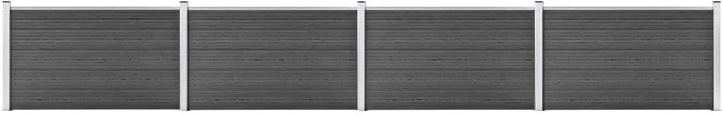 Maison Exclusive - Zaunelement Set WPC 699x105 cm Schwarz