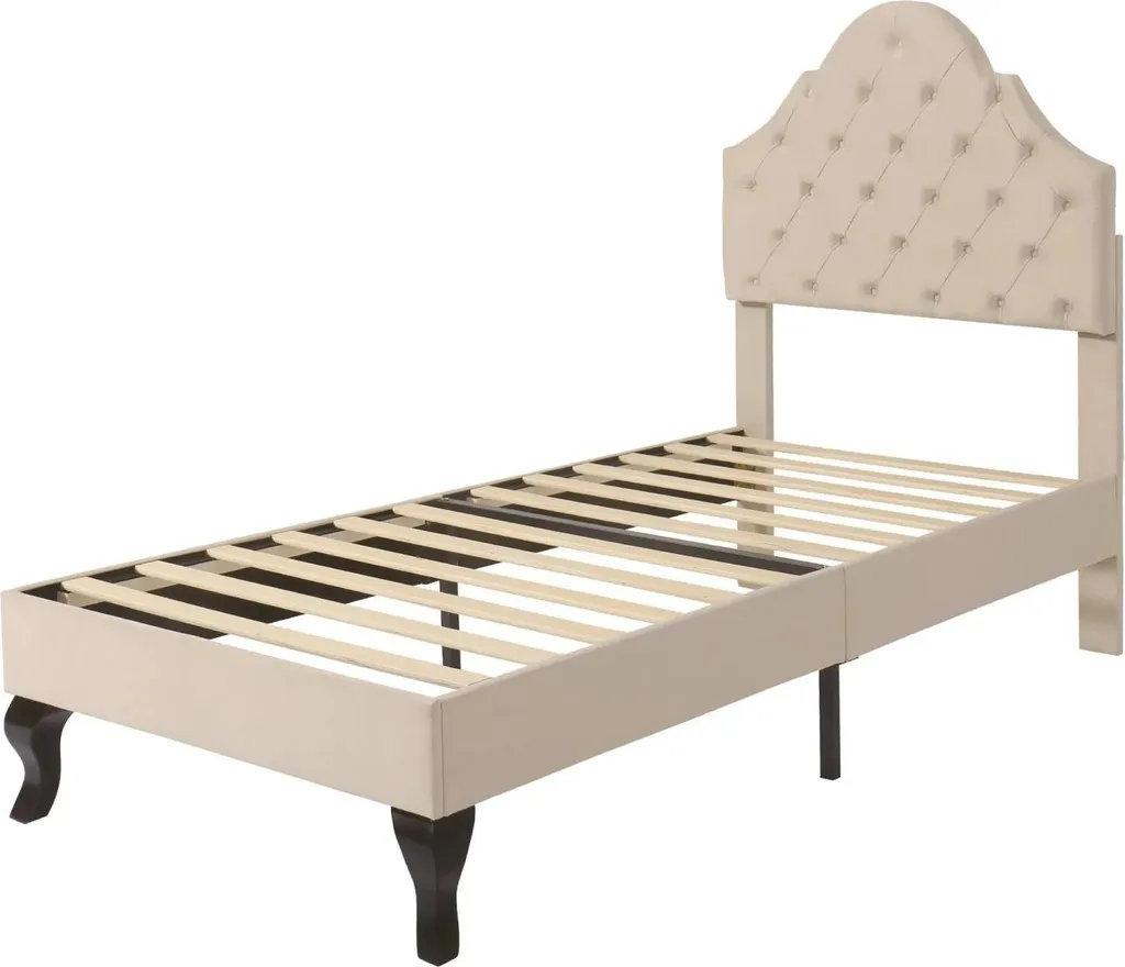 Lit simple design blanc 90x200 cm idéal pour lecture et repos en velours