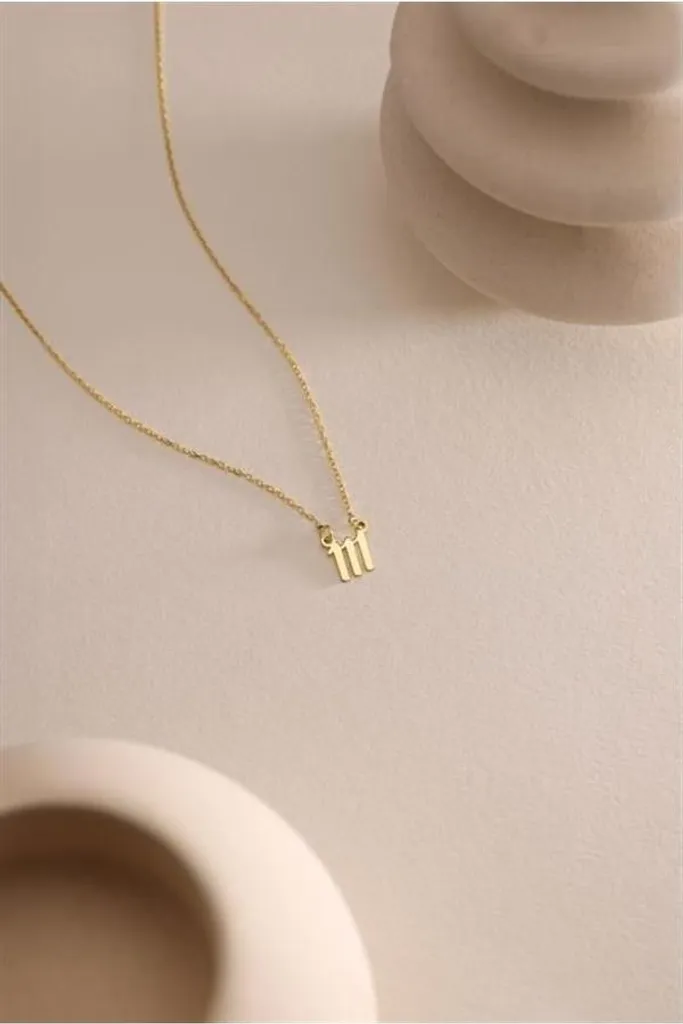 Pendentif Ange Numéro 111 : Collier Talisman en Argent et Or Jaune