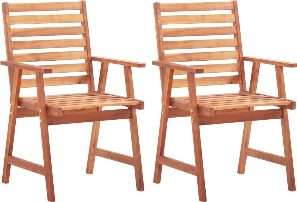 Gartenstühle 2 Stk. Massivholz Akazie